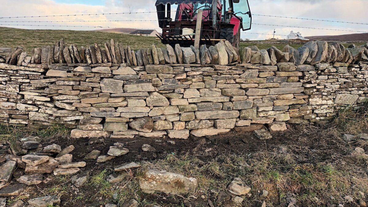 Orkney island tours: dyke building
